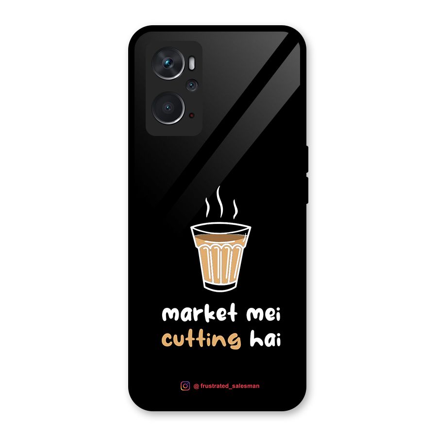 Market Mei Cutting Hai Black Glass Back Case for Oppo K10 4G