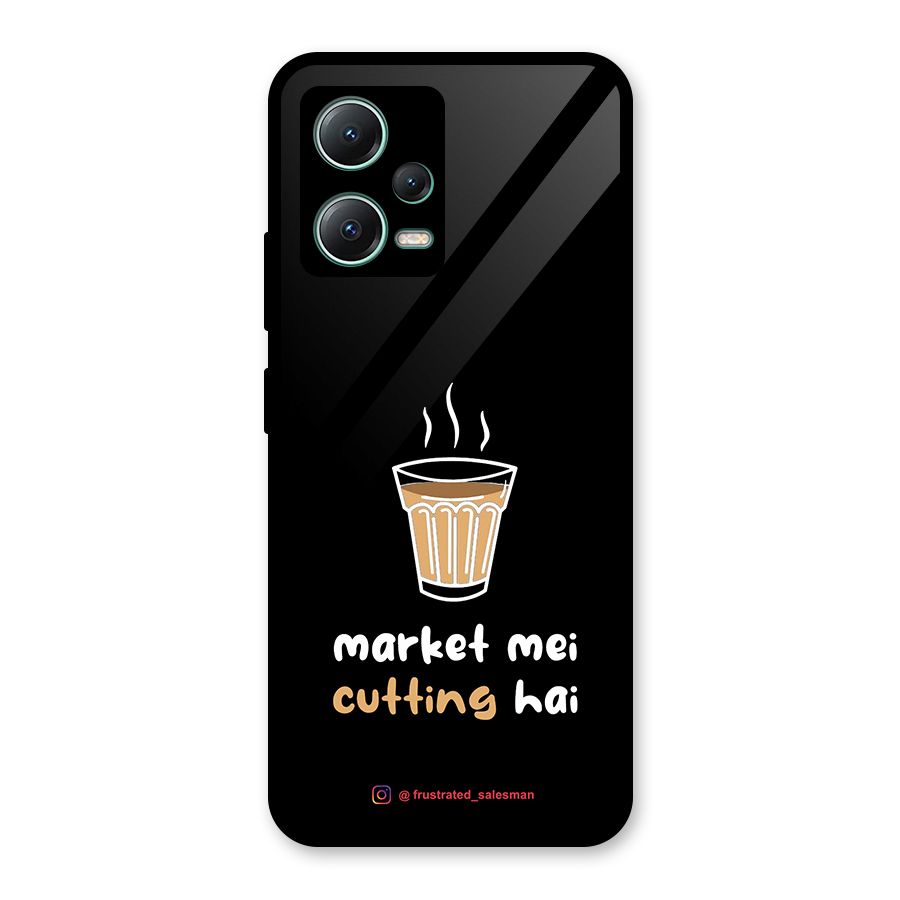 Market Mei Cutting Hai Black Glass Back Case for Poco X5