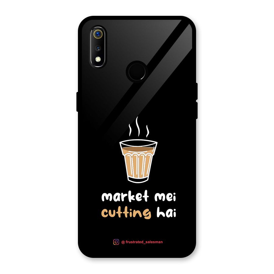 Market Mei Cutting Hai Black Glass Back Case for Realme 3