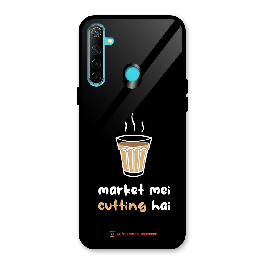 Market Mei Cutting Hai Black Glass Back Case for Realme 5i