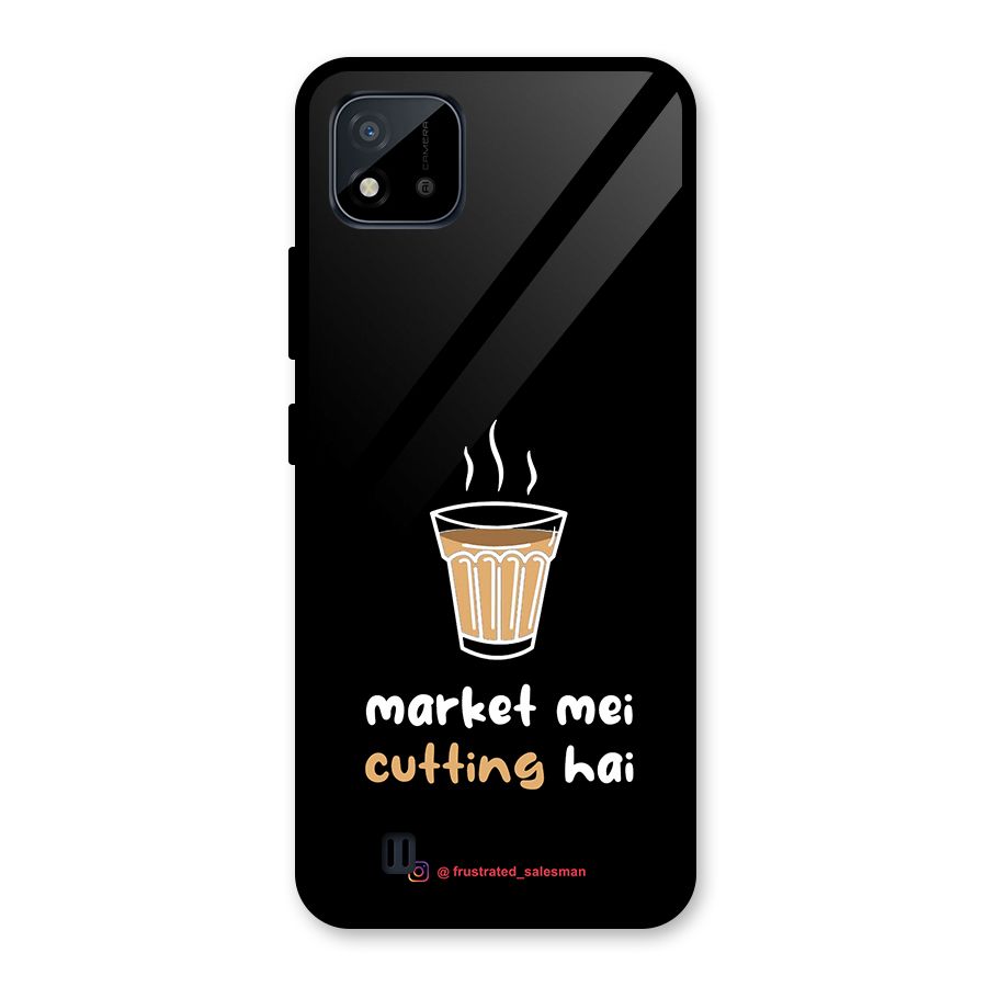 Market Mei Cutting Hai Black Glass Back Case for Realme C11 2021