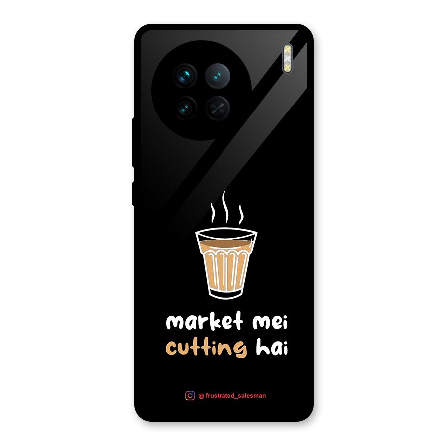 Market Mei Cutting Hai Black Glass Back Case for Vivo X90