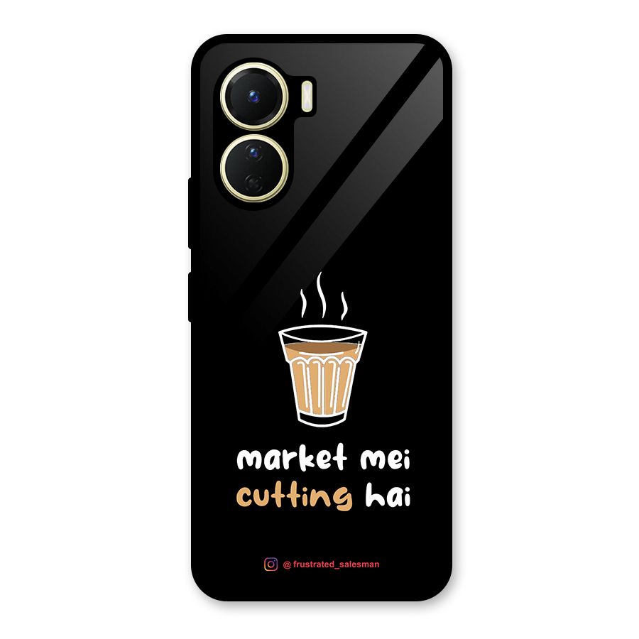 Market Mei Cutting Hai Black Glass Back Case for Vivo Y16