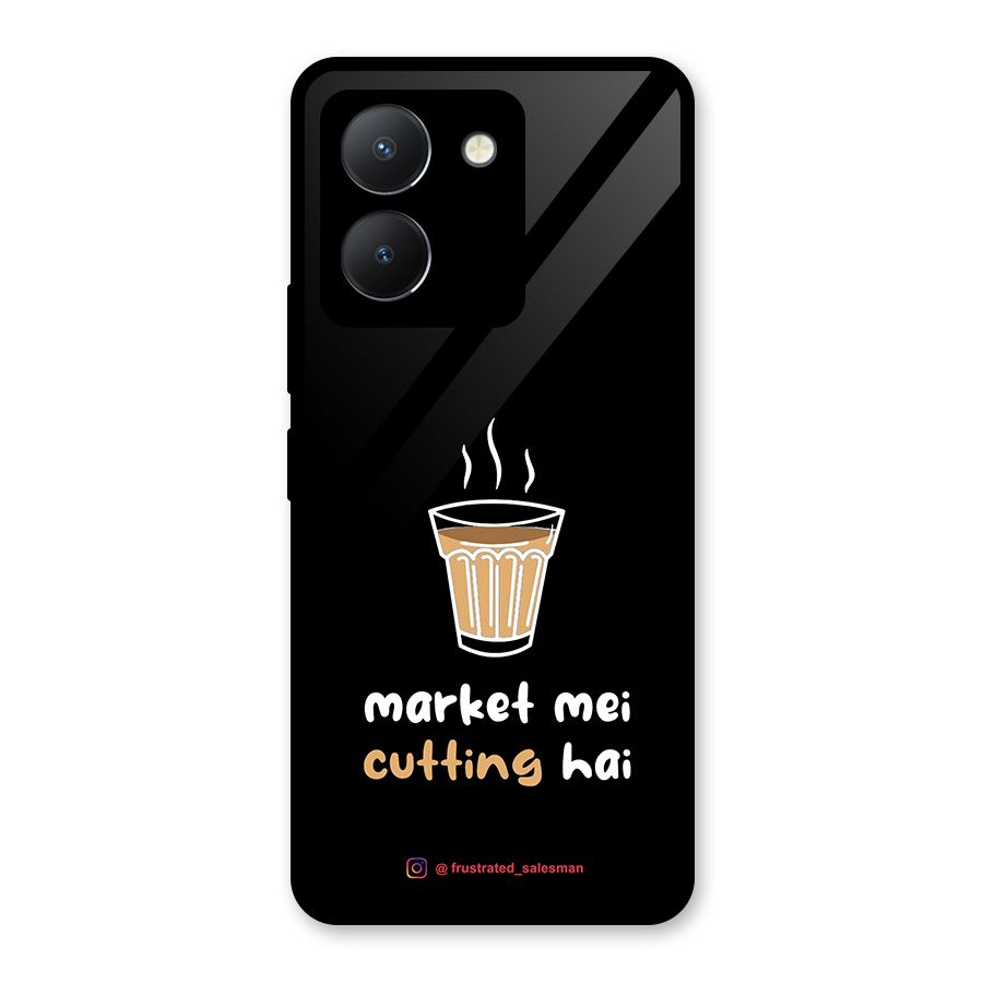 Market Mei Cutting Hai Black Glass Back Case for Vivo Y36