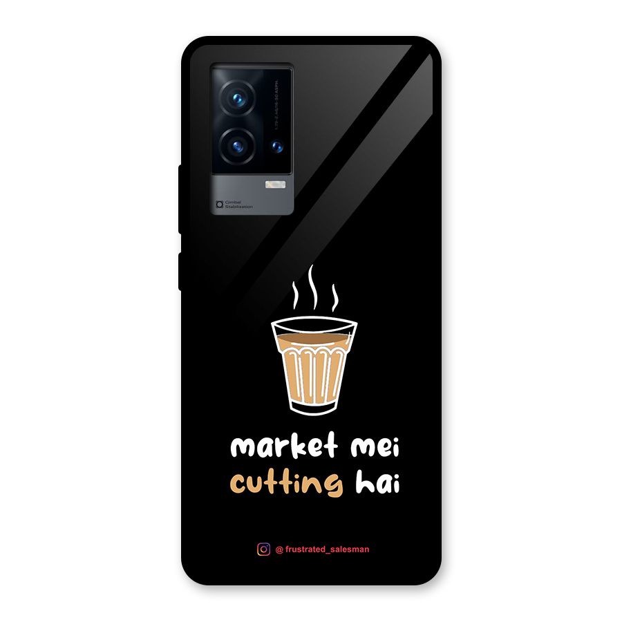 Market Mei Cutting Hai Black Glass Back Case for iQOO 9 5G