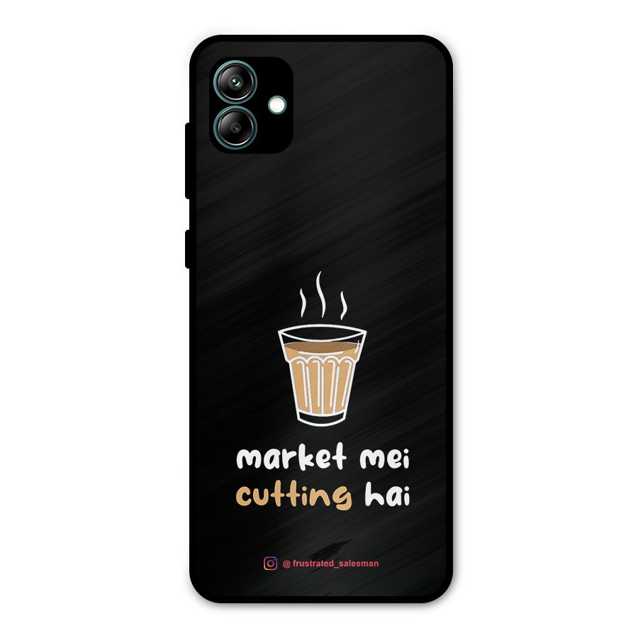 Market Mei Cutting Hai Black Metal Back Case for Galaxy A04