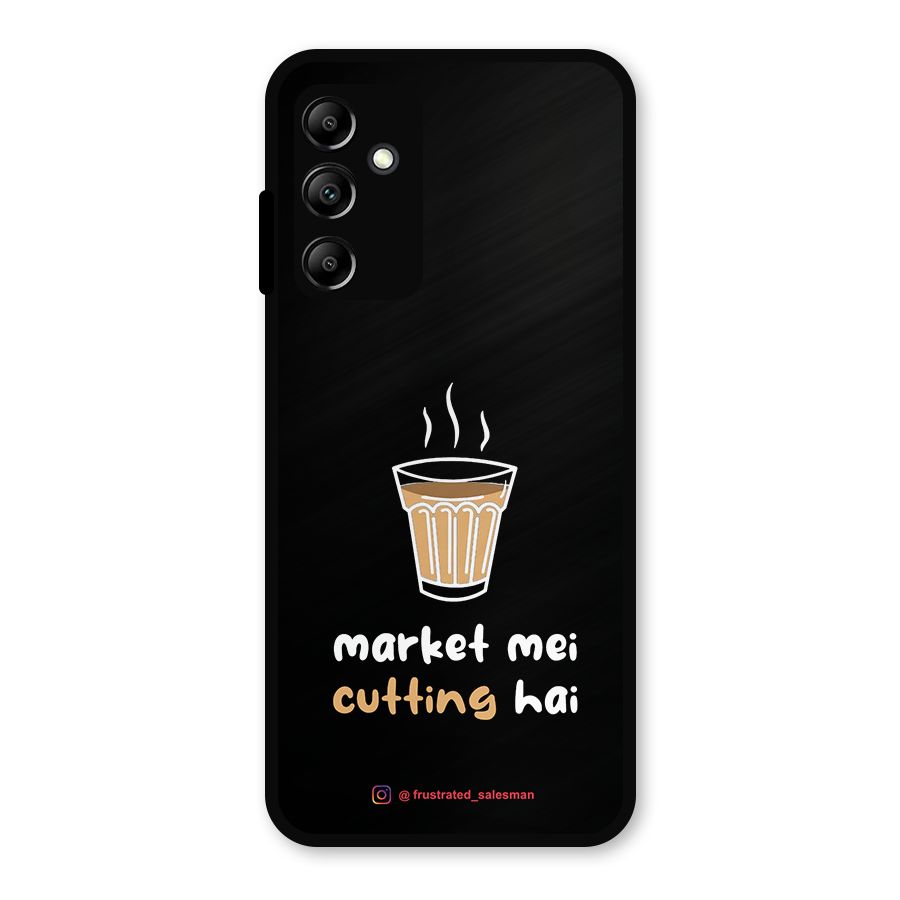 Market Mei Cutting Hai Black Metal Back Case for Galaxy A14 5G