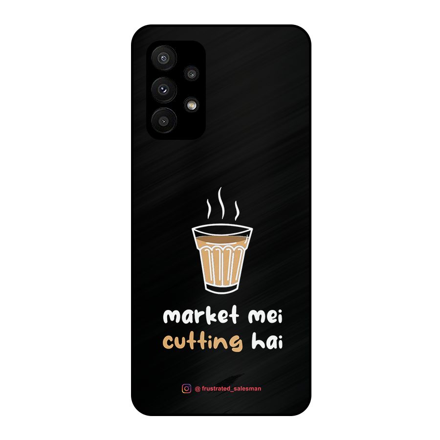 Market Mei Cutting Hai Black Metal Back Case for Galaxy A23