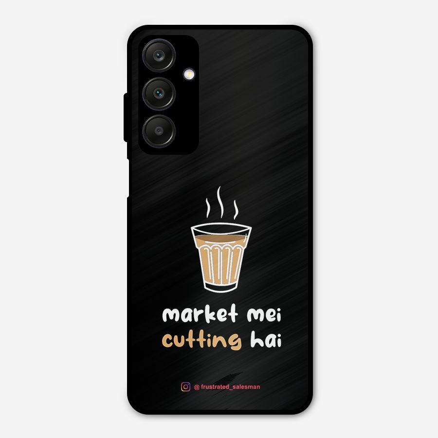 Market Mei Cutting Hai Black Metal Back Case for Galaxy A25 5G