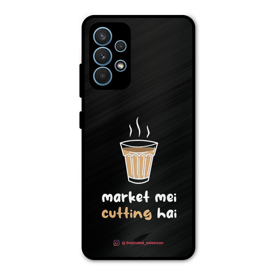 Market Mei Cutting Hai Black Metal Back Case for Galaxy A32