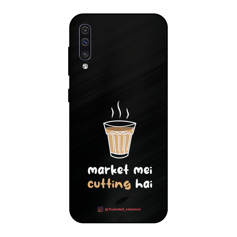 Market Mei Cutting Hai Black Metal Back Case for Galaxy A50