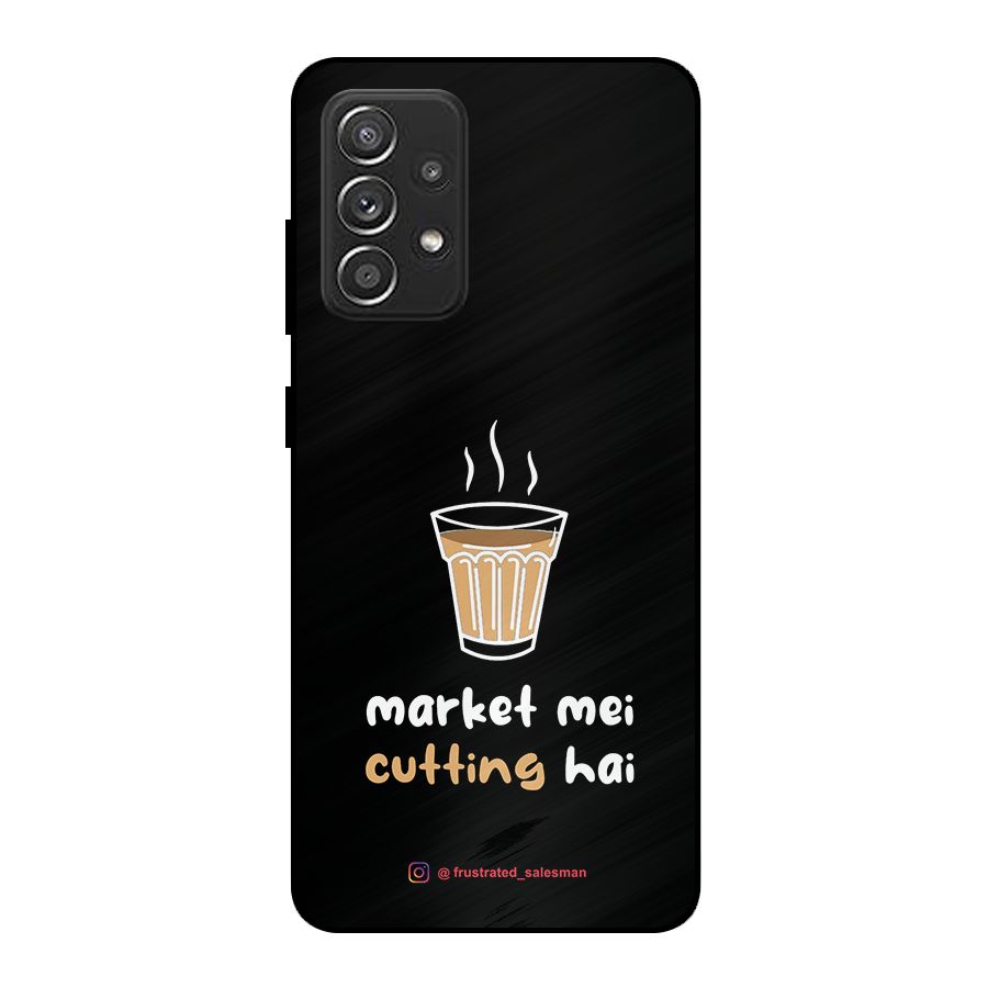 Market Mei Cutting Hai Black Metal Back Case for Galaxy A52s 5G