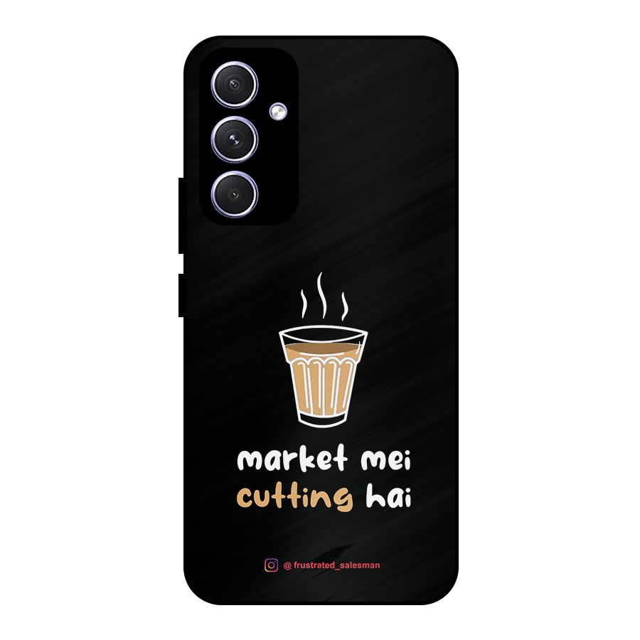 Market Mei Cutting Hai Black Metal Back Case for Galaxy A54