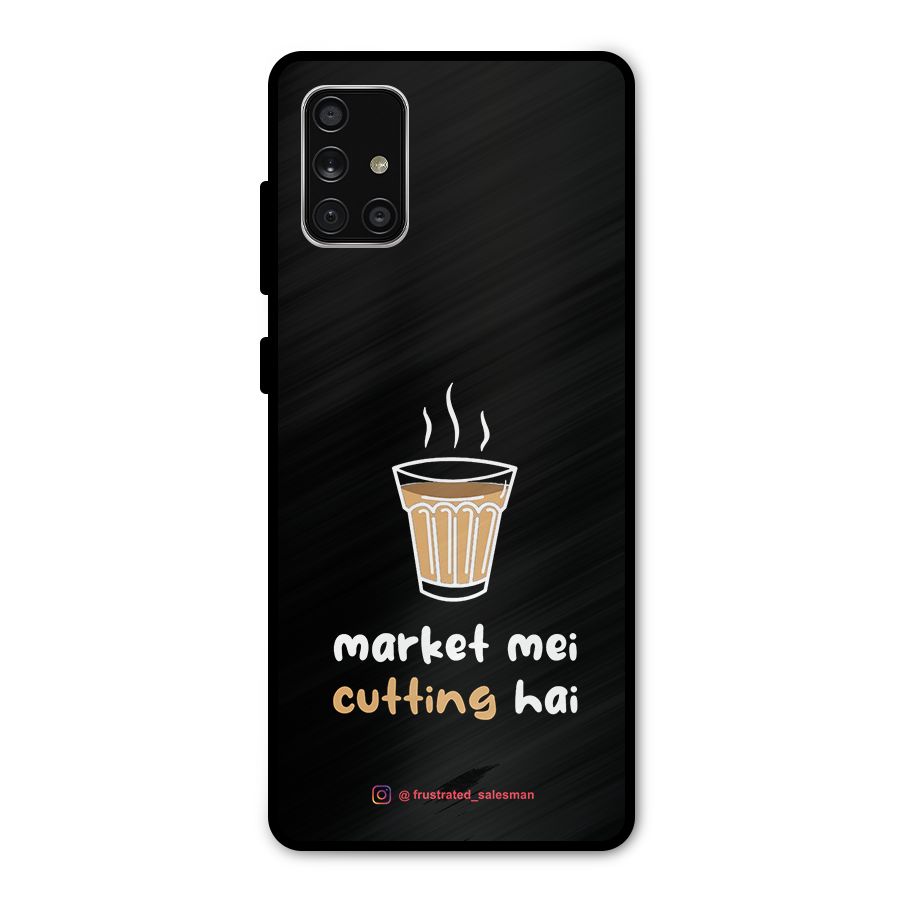 Market Mei Cutting Hai Black Metal Back Case for Galaxy A71
