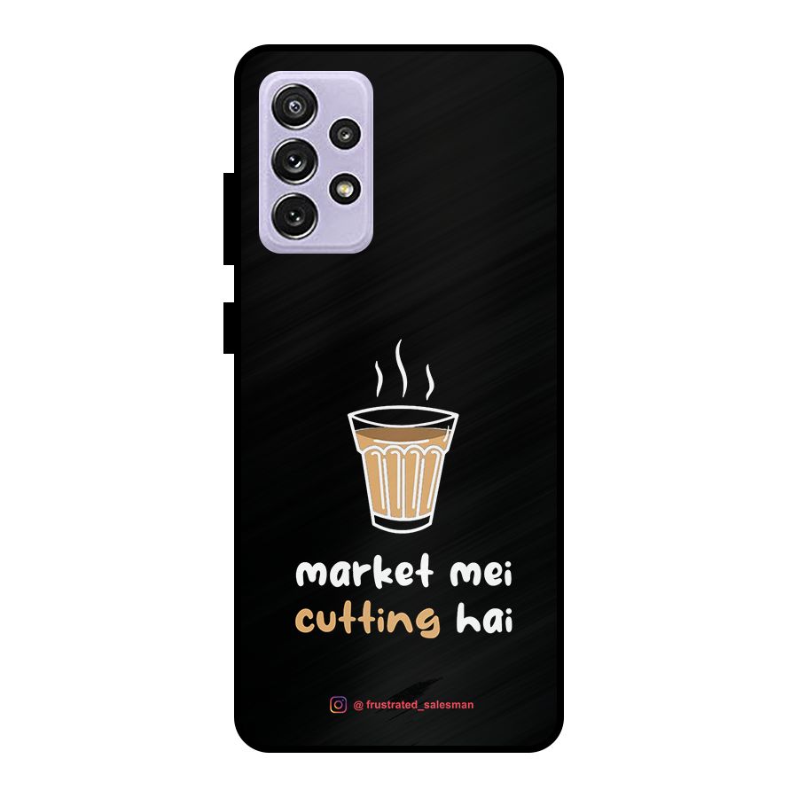 Market Mei Cutting Hai Black Metal Back Case for Galaxy A72