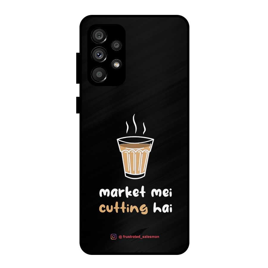 Market Mei Cutting Hai Black Metal Back Case for Galaxy A73 5G