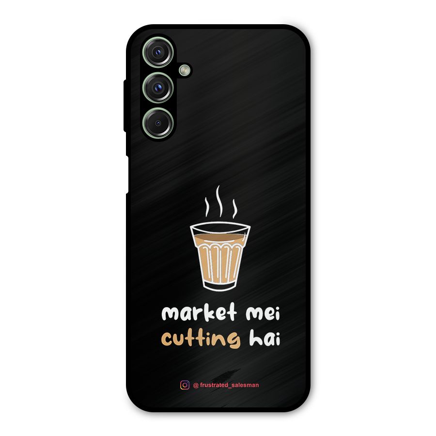 Market Mei Cutting Hai Black Metal Back Case for Galaxy F34