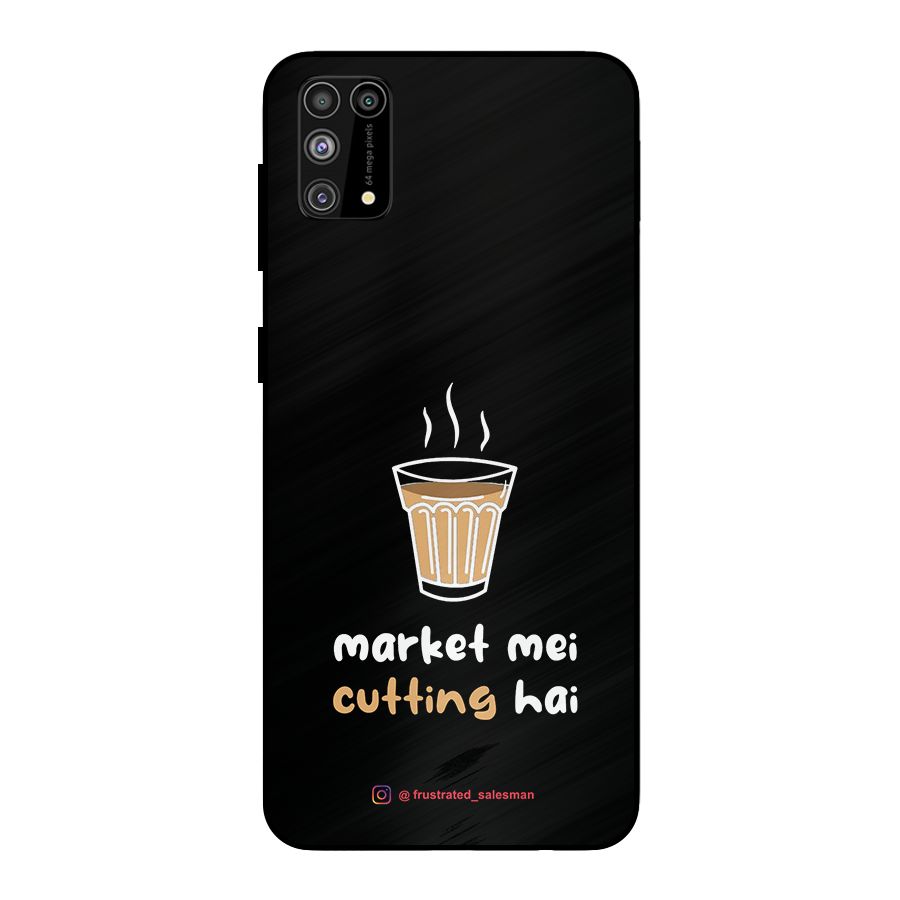 Market Mei Cutting Hai Black Metal Back Case for Galaxy M31