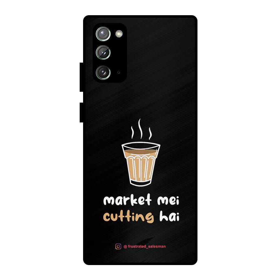 Market Mei Cutting Hai Black Metal Back Case for Galaxy Note 20