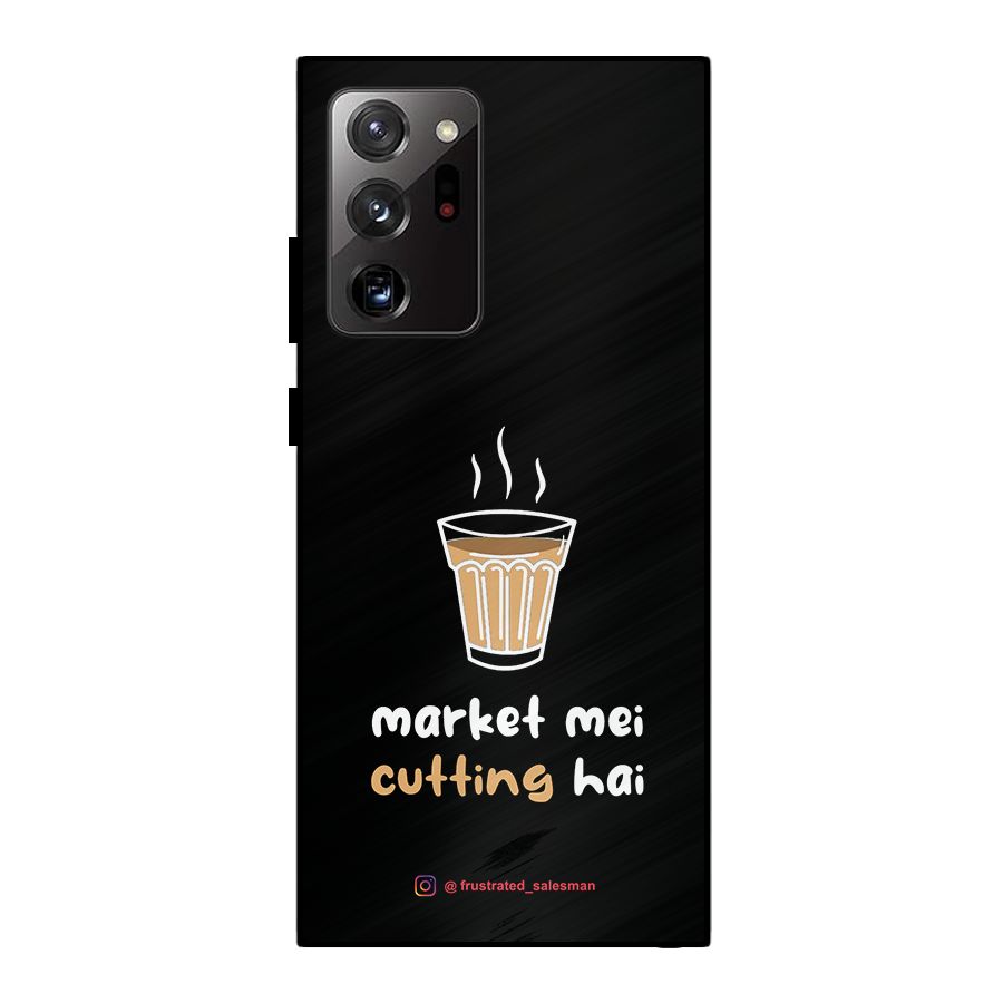 Market Mei Cutting Hai Black Metal Back Case for Galaxy Note 20 Ultra