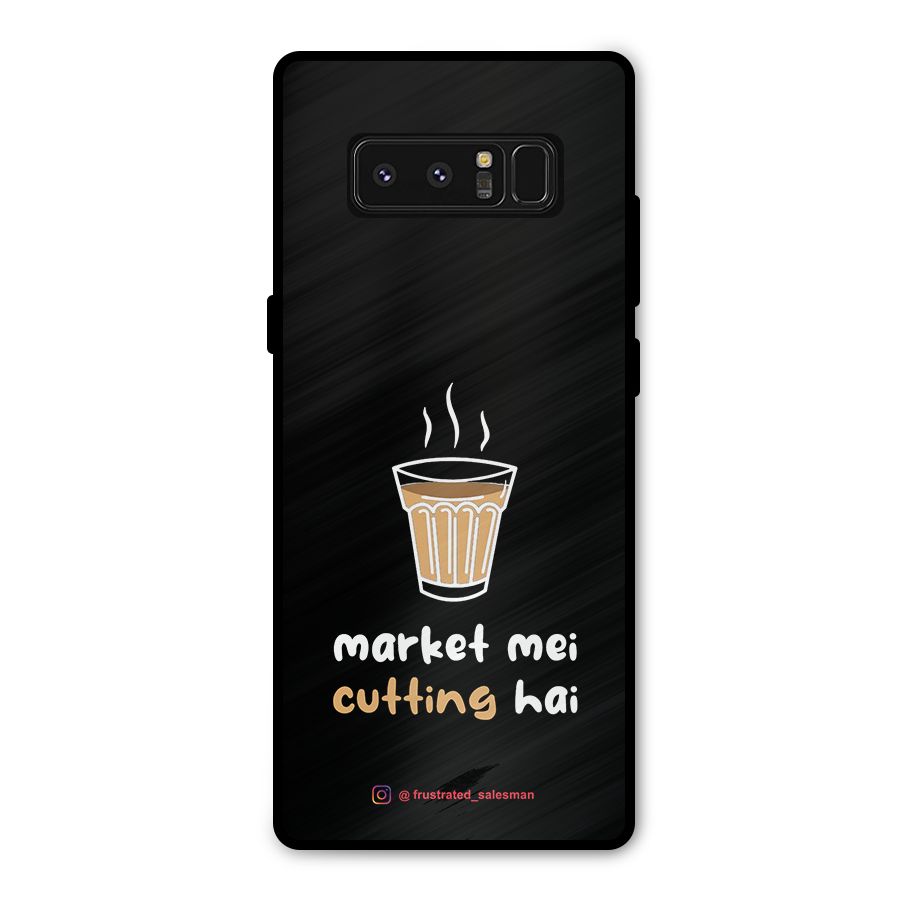 Market Mei Cutting Hai Black Metal Back Case for Galaxy Note 8
