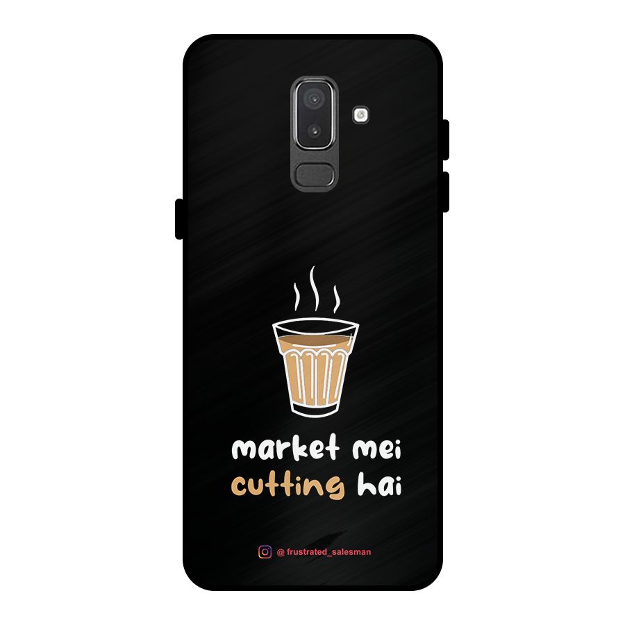 Market Mei Cutting Hai Black Metal Back Case for Galaxy On8 (2018)