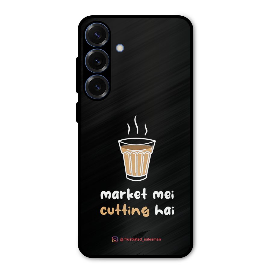 Market Mei Cutting Hai Black Metal Back Case for Galaxy S25 Plus