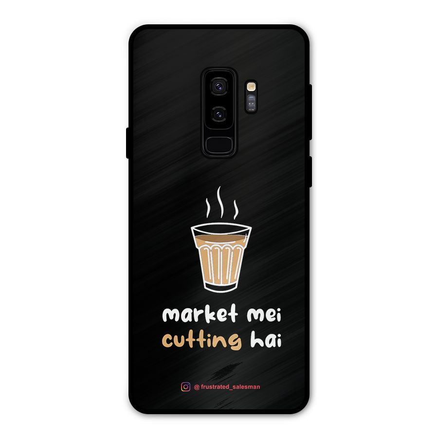 Market Mei Cutting Hai Black Metal Back Case for Galaxy S9 Plus