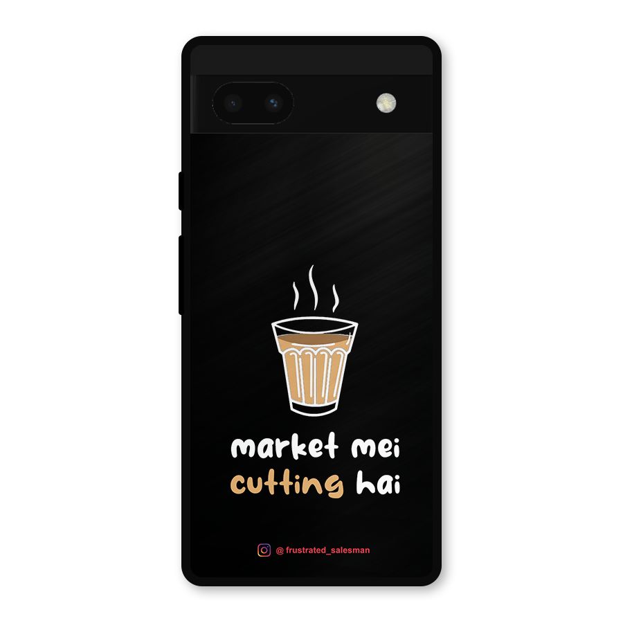 Market Mei Cutting Hai Black Metal Back Case for Google Pixel 6a