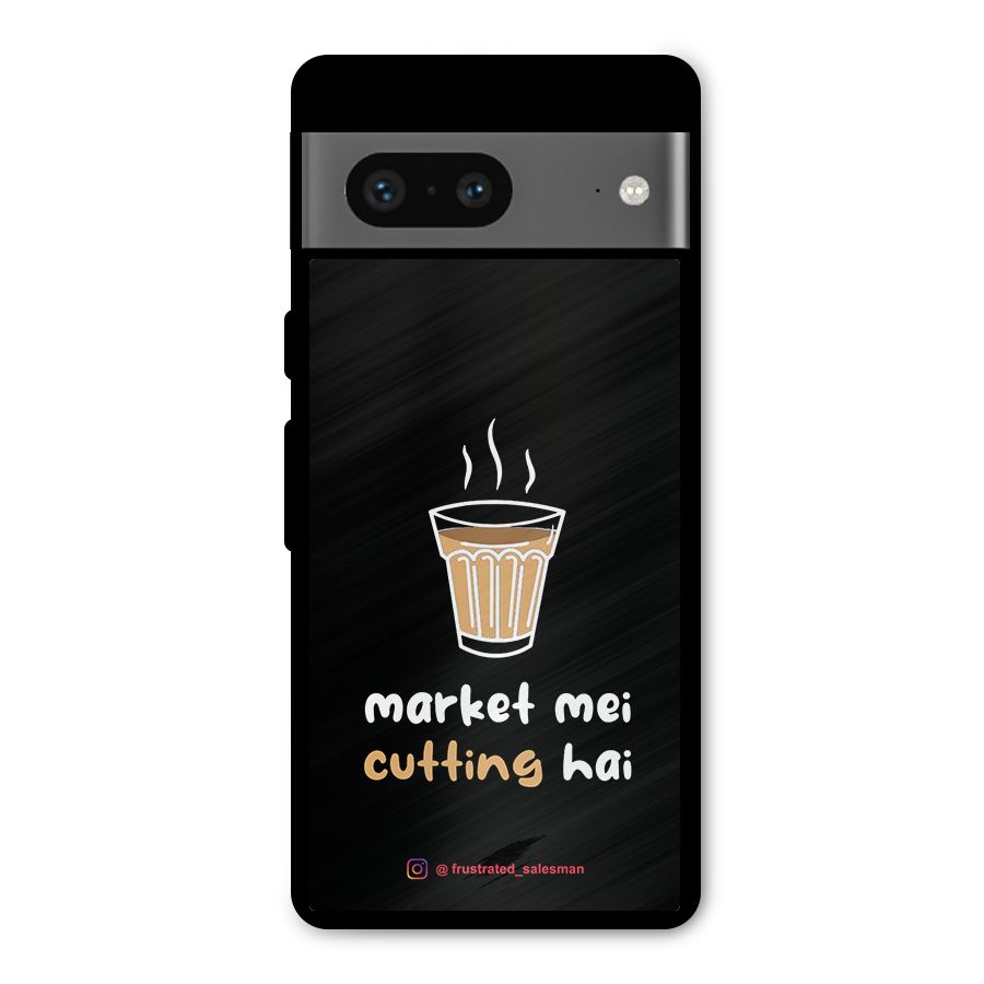 Market Mei Cutting Hai Black Metal Back Case for Google Pixel 7