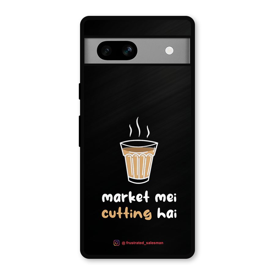 Market Mei Cutting Hai Black Metal Back Case for Google Pixel 7a
