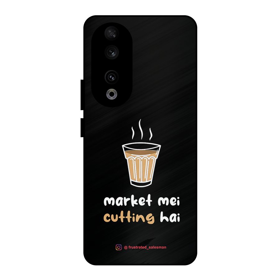 Market Mei Cutting Hai Black Metal Back Case for Honor 90