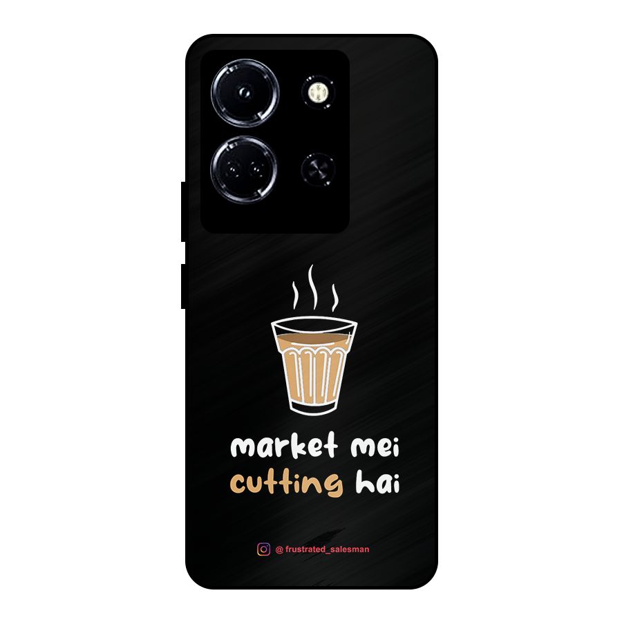 Market Mei Cutting Hai Black Metal Back Case for Infinix Note 30 5G