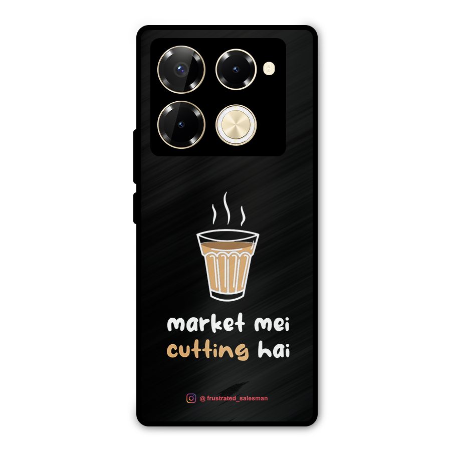 Market Mei Cutting Hai Black Metal Back Case for Infinix Note 40 Pro Plus