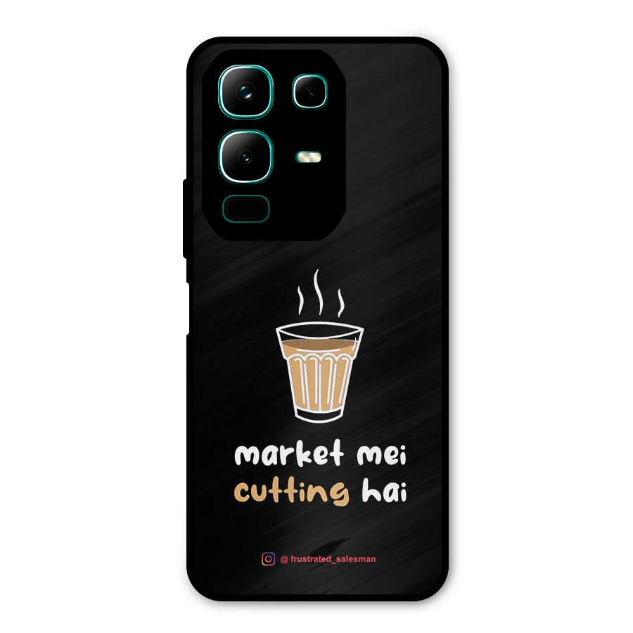 Market Mei Cutting Hai Black Metal Back Case for Infinix Note 50x
