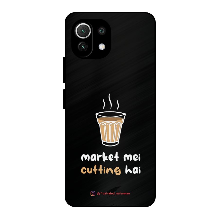Market Mei Cutting Hai Black Metal Back Case for Mi 11 Lite NE 5G