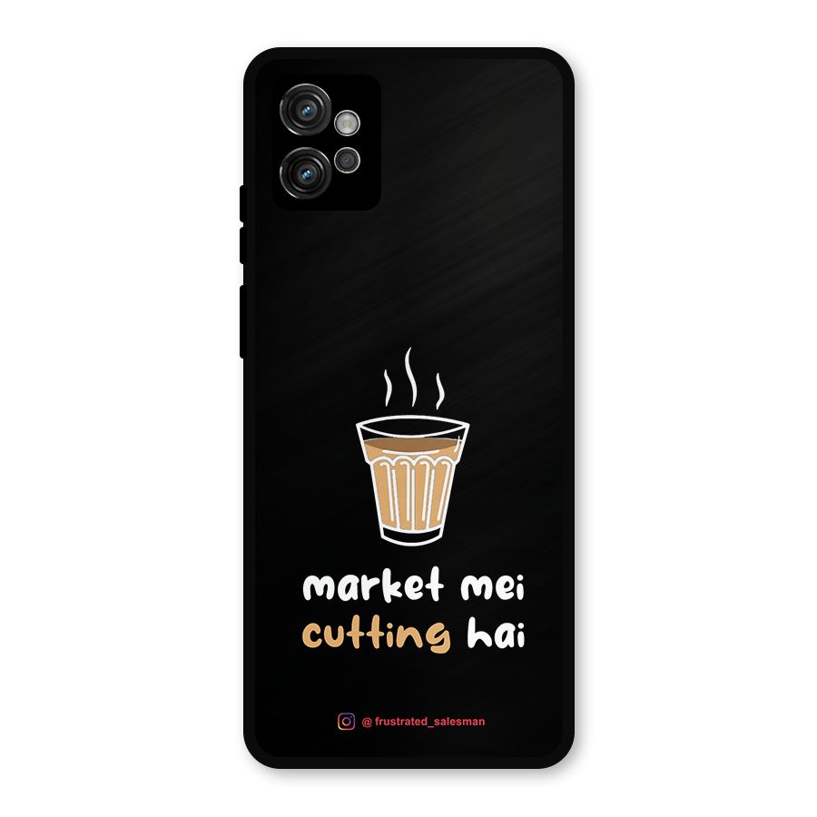 Market Mei Cutting Hai Black Metal Back Case for Moto G32
