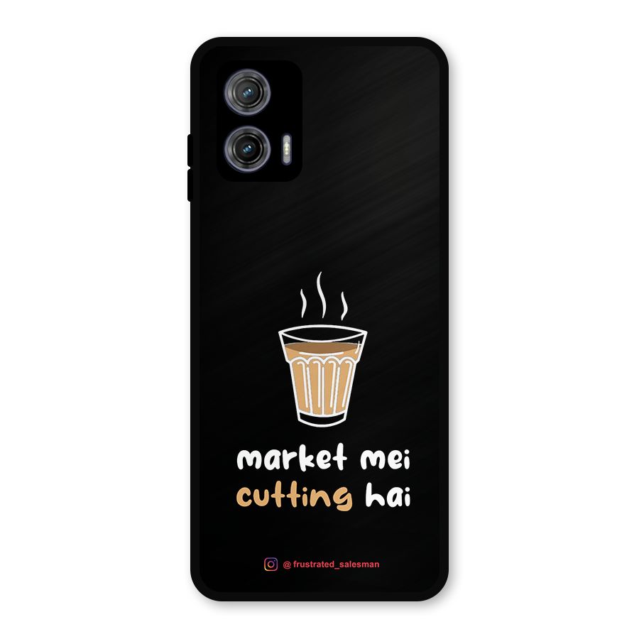 Market Mei Cutting Hai Black Metal Back Case for Moto G73