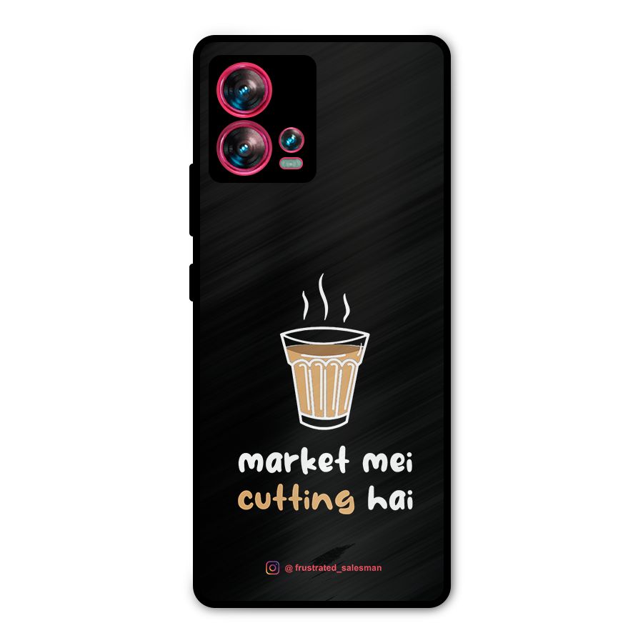 Market Mei Cutting Hai Black Metal Back Case for Motorola Edge 30 Fusion