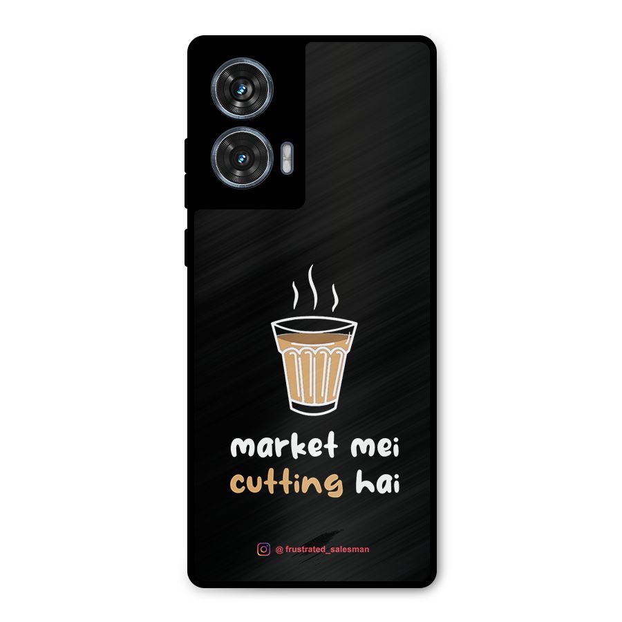 Market Mei Cutting Hai Black Metal Back Case for Motorola Edge 50 Fusion