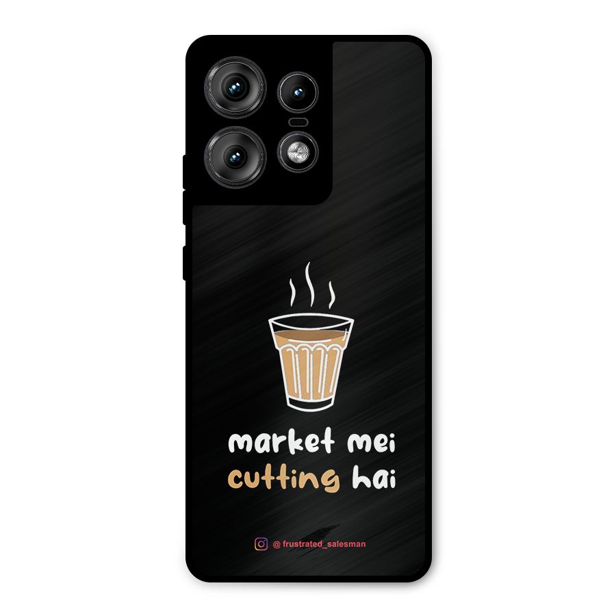 Market Mei Cutting Hai Black Metal Back Case for Motorola Edge 50 Pro