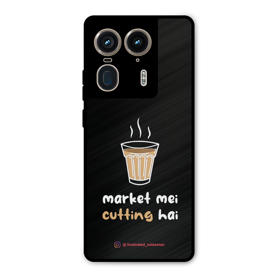 Market Mei Cutting Hai Black Metal Back Case for Motorola Edge 50 Ultra
