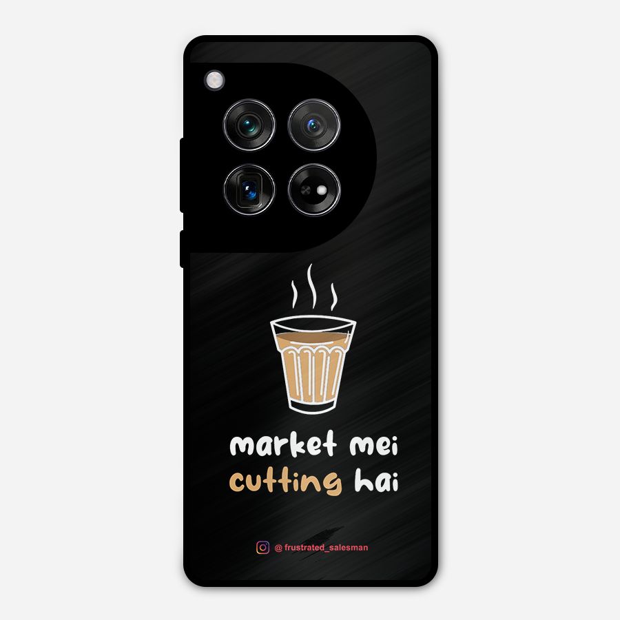 Market Mei Cutting Hai Black Metal Back Case for OnePlus 12