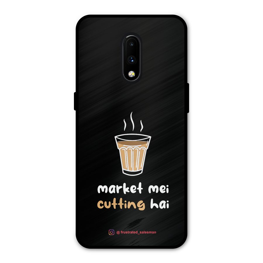 Market Mei Cutting Hai Black Metal Back Case for OnePlus 7