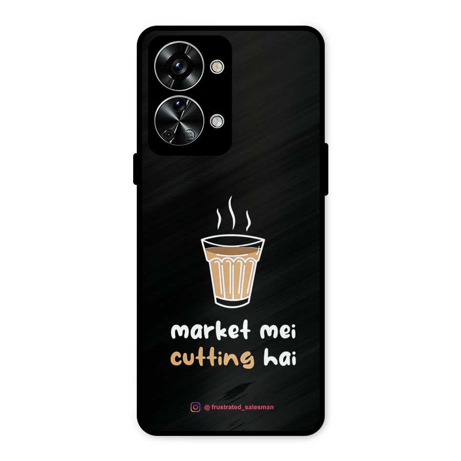 Market Mei Cutting Hai Black Metal Back Case for OnePlus Nord 2T