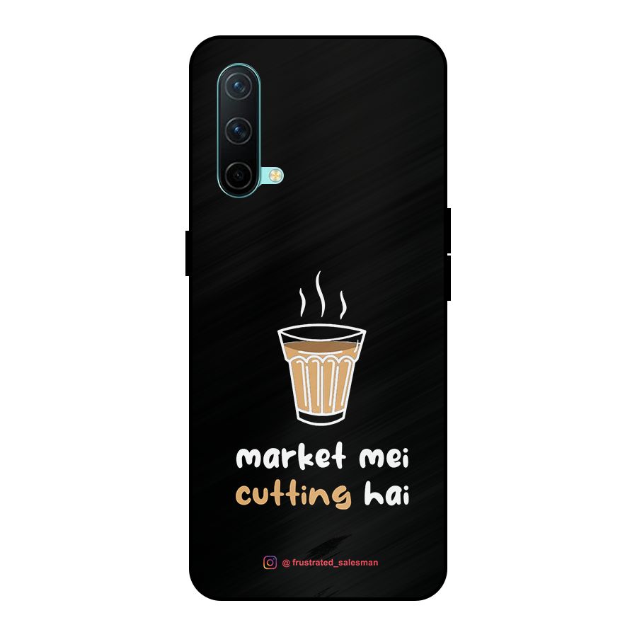 Market Mei Cutting Hai Black Metal Back Case for OnePlus Nord CE 5G