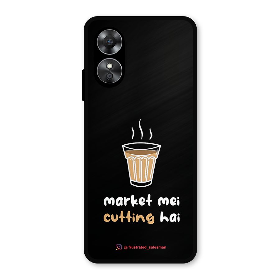 Market Mei Cutting Hai Black Metal Back Case for Oppo A17