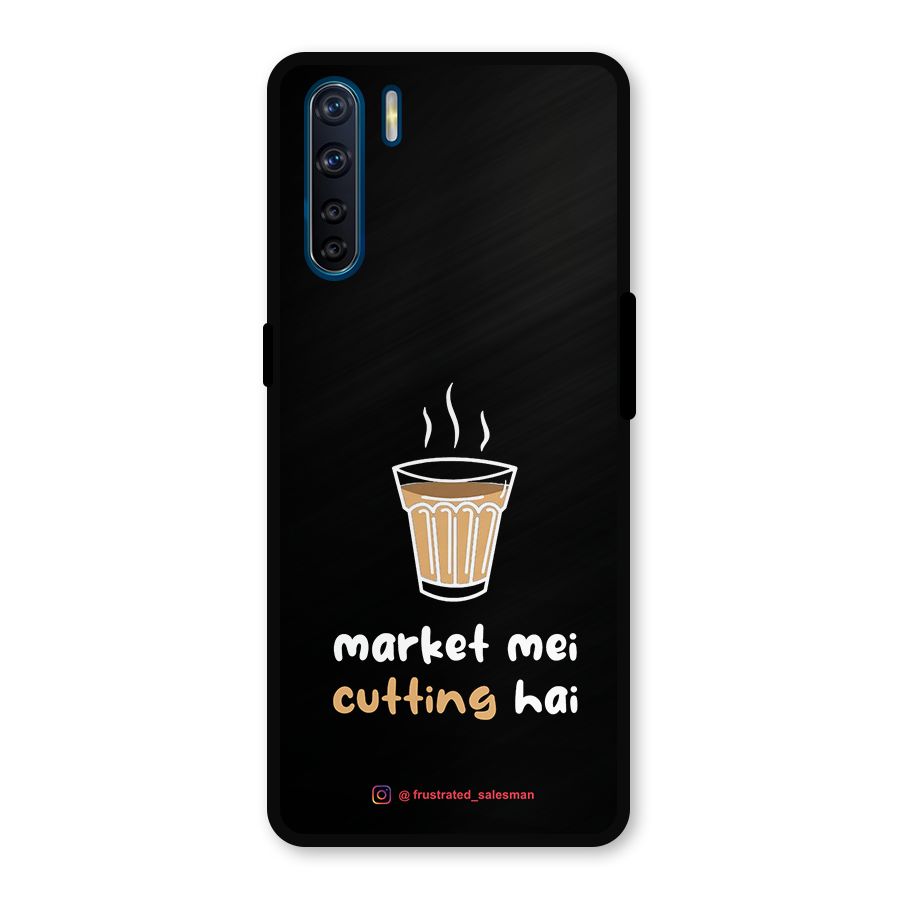 Market Mei Cutting Hai Black Metal Back Case for Oppo F15