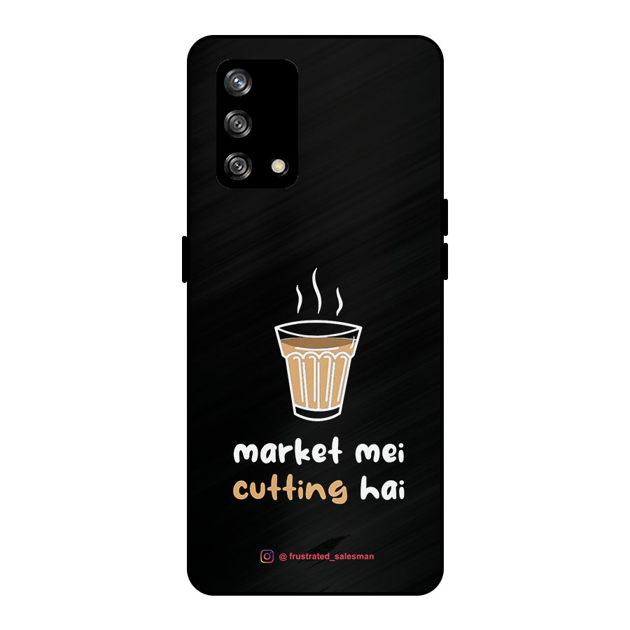 Market Mei Cutting Hai Black Metal Back Case for Oppo F19