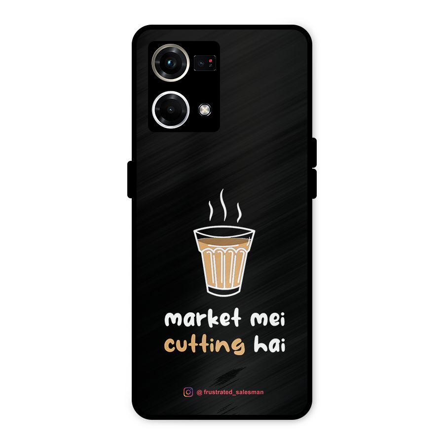 Market Mei Cutting Hai Black Metal Back Case for Oppo F21 Pro 4G